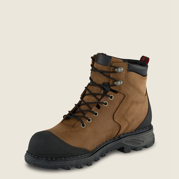 Red Wing Safety Bot Erkek - Burnside - 6-Inch Waterproof Toe - Kahverengi/Siyah - 57NOXFUEW